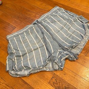Striped Chambray Shorts